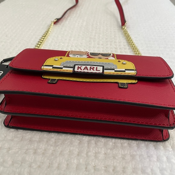 NWT KARL LAGERFELD PARIS Red Maybelle Camera NYC Taxi Mini Crossbody Bag - Picture 12 of 13